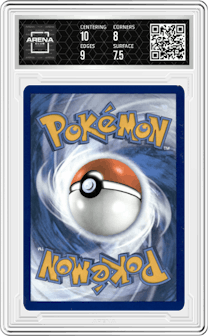 Pikachu from the 2023 Pokemon SWSH set graded by Arena Club and given an overall grade of 8.