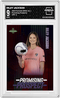 Riley Jackson from the 2024 Parkside NWSL Vol. 1 set graded by Arena Club and given an overall grade of 9.