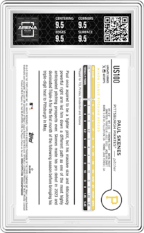Paul Skenes from the 2024 Topps Update set graded by Arena Club and given an overall grade of 9.5.
