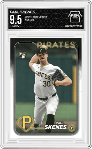 Paul Skenes from the 2024 Topps Update set graded by Arena Club and given an overall grade of 9.5.