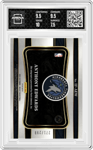 Anthony Edwards from the 2021-22 Panini Select set graded by Arena Club and given an overall grade of 8.