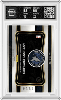 Anthony Edwards from the 2021-22 Panini Select set graded by Arena Club and given an overall grade of 8.
