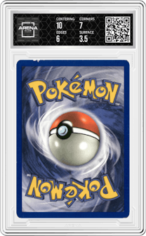 Rhydon from the 1999 Pokemon set graded by Arena Club and given an overall grade of 4.