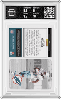 Jaylen Waddle from the 2021 Panini One set graded by Arena Club and given an overall grade of 9.5.