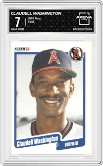 Claudell Washington from the 1990 Fleer  set graded by Arena Club and given an overall grade of 7.