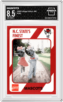 Mascots from the 1989 Collegiate Collection North Carolina's Finest set graded by Arena Club and given an overall grade of 8.5.