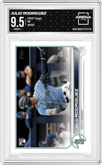 Julio Rodriguez from the 2022 Topps Series 2 set graded by Arena Club and given an overall grade of 9.5.