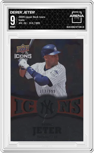 Derek Jeter from the 2009 Upper Deck Icons set graded by Arena Club and given an overall grade of 9.