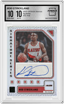 Rod Strickland from the 2023-24 Panini Donruss set graded by Arena Club and given an overall grade of 10.
