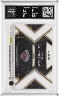 Jonas Valanciunas from the 2022-23 Panini Select set graded by Arena Club and given an overall grade of 9.