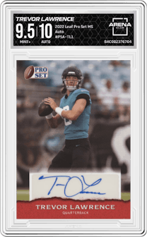Trevor Lawrence  from the 2022 Leaf Pro Set Multi Sport set graded by Arena Club and given an overall grade of 9.5.