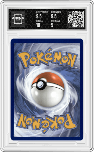 Rayquaza VMAX from the 2022 Pokemon SWSH set graded by Arena Club and given an overall grade of 9.5.