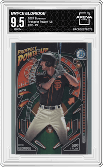 Bryce Eldridge from the 2024 Bowman set graded by Arena Club and given an overall grade of 9.5.