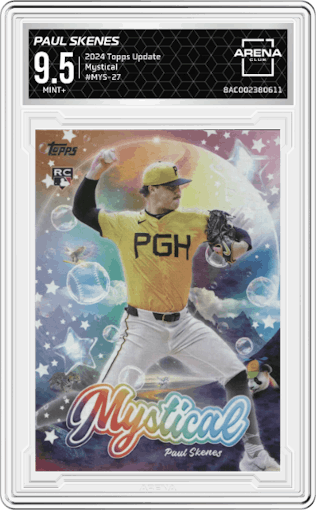 Paul Skenes from the 2024 Topps Update set graded by Arena Club and given an overall grade of 9.5.