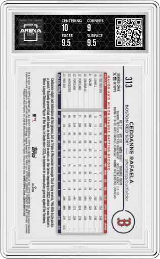 Ceddanne Rafaela from the 2024 Topps  set graded by Arena Club and given an overall grade of 9.5.