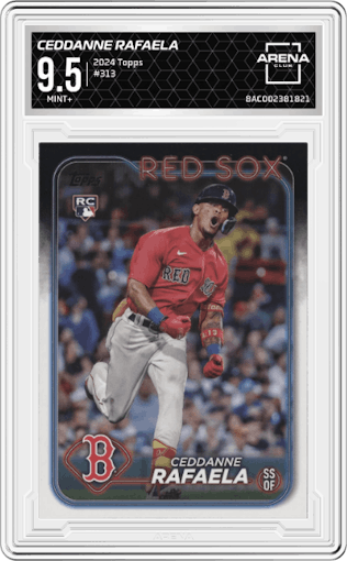Ceddanne Rafaela from the 2024 Topps  set graded by Arena Club and given an overall grade of 9.5.