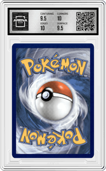 Blastoise from the 2021 Pokemon SWSH set featuring a Base Set parallel graded by Arena Club and given an overall grade of 10.