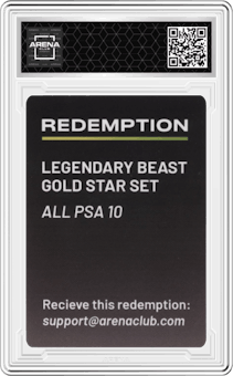 Redemption from the Legendary Beast set featuring a All PSA 10 parallel graded by Arena Club and given an overall grade of 0.