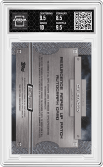 CJ Stroud from the 2023 Topps Composite set featuring a White Surge parallel graded by Arena Club and given an overall grade of 9.