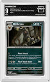 Umbreon from the 2025 Pokemon SV set featuring a Master Ball parallel graded by Arena Club and given an overall grade of 9.