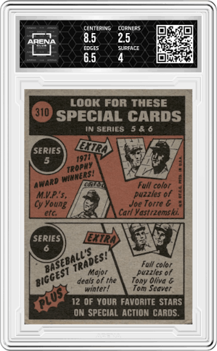 Roberto Clemente from the 1972 Topps set graded by Arena Club and given an overall grade of 3.
