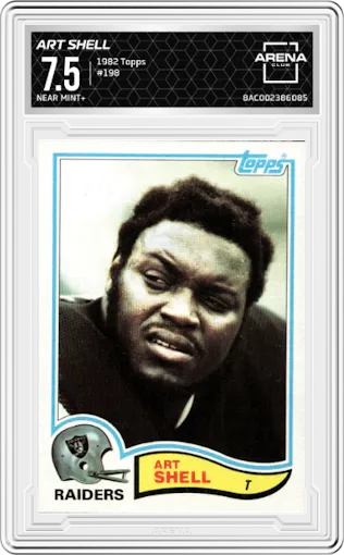 Art Shell from the 1982 Topps set graded by Arena Club and given an overall grade of 7.5.