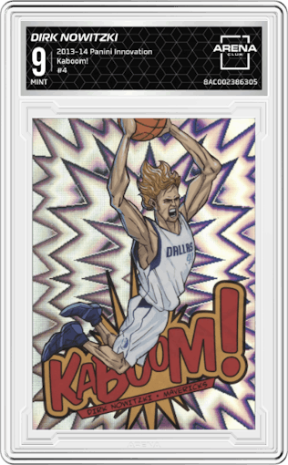 Dirk Nowitzki from the 2013-14 Panini Innovation set graded by Arena Club and given an overall grade of 9.
