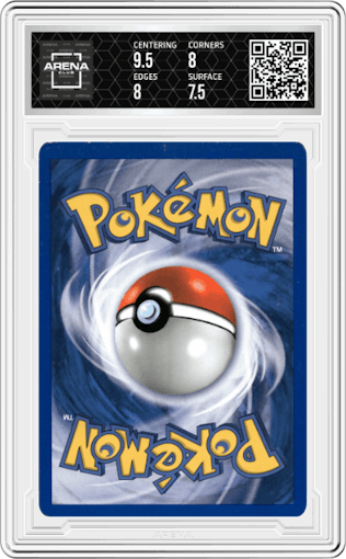 Steelix from the 2000 Pokemon Neo Genesis set graded by Arena Club and given an overall grade of 8.