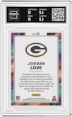 Jordan Love from the Panini Obsidian 2024 set graded by Arena Club and given an overall grade of 9.