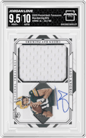 Jordan Love from the 2020 Panini National Treasures set graded by Arena Club and given an overall grade of 9.5.