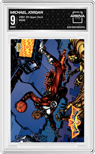 Michael Jordan from the 1992-93 Upper Deck  set graded by Arena Club and given an overall grade of 9.