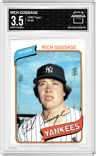 Rich Gossage from the 1980 Topps set graded by Arena Club and given an overall grade of 3.5.
