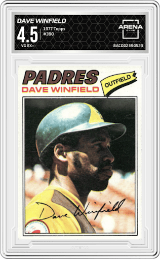 Dave Winfield from the 1977 Topps set graded by Arena Club and given an overall grade of 4.5.