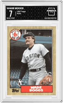 Wade Boggs from the 1987 Topps set graded by Arena Club and given an overall grade of 7.