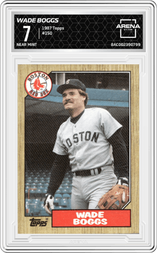 Wade Boggs from the 1987 Topps set graded by Arena Club and given an overall grade of 7.