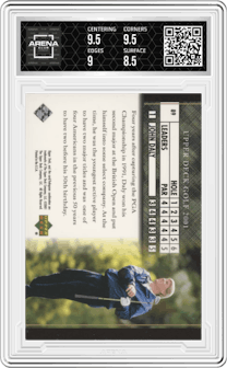 John Daly from the 2001 Upper Deck set graded by Arena Club and given an overall grade of 9.