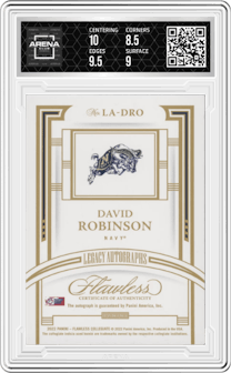 David Robinson from the 2022-23 Panini Flawless Collegiate set and given an overall grade of 9.