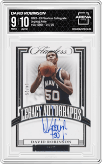 David Robinson from the 2022-23 Panini Flawless Collegiate set and given an overall grade of 9.