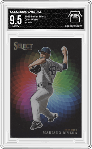 Mariano Rivera from the 2023 Panini Select set graded by Arena Club and given an overall grade of 9.5.