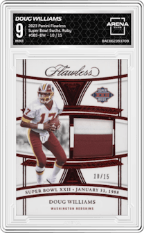 Doug Williams from the 2023 Panini Flawless set featuring a Ruby parallel graded by Arena Club and given an overall grade of 9.