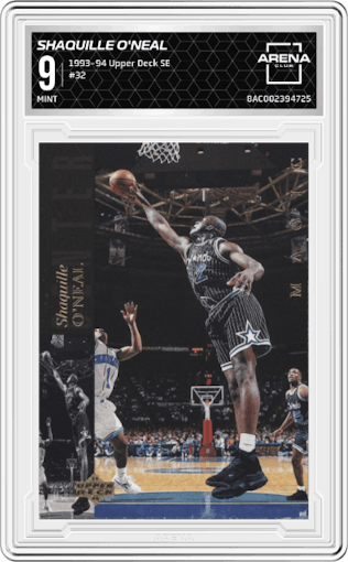 Shaquille O'Neal from the 1993-94 Upper Deck Special Edition set graded by Arena Club and given an overall grade of 9.