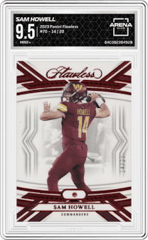 Sam Howell from the 2023 Panini Flawless set graded by Arena Club and given an overall grade of 9.5.