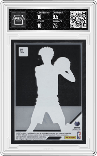 Ja Morant from the 2019-20 Panini Clearly Donruss set graded by Arena Club and given an overall grade of 8.