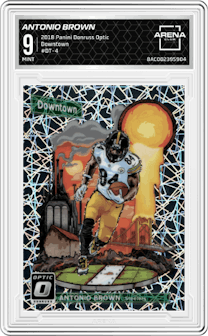 Antonio Brown from the 2018 Panini Donruss Optic set graded by Arena Club and given an overall grade of 9.