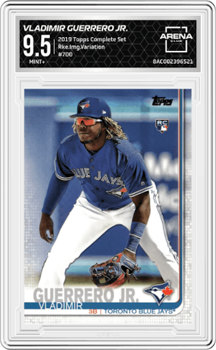Vladimir Guerrero Jr. from the 2019 Topps Complete Set set graded by Arena Club and given an overall grade of 9.5.
