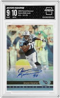 Jevon Kearse from the 2022 Panini Donruss set graded by Arena Club and given an overall grade of 9.