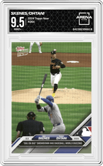 Paul Skenes/Shohei Ohtani  from the 2024 Topps Now set graded by Arena Club and given an overall grade of 9.5.