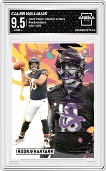 Caleb Williams from the 2024 Panini Rookies & Stars set graded by Arena Club and given an overall grade of 9.5.