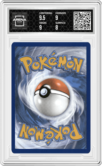Mimikyu from the 2023 Pokemon SV set graded by Arena Club and given an overall grade of 8.5.