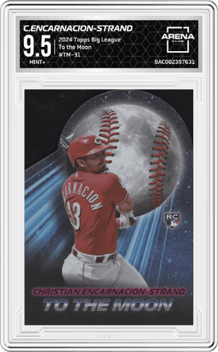 Christian Encarnacion-Strand  from the 2024 Topps Big League set graded by Arena Club and given an overall grade of 9.5.